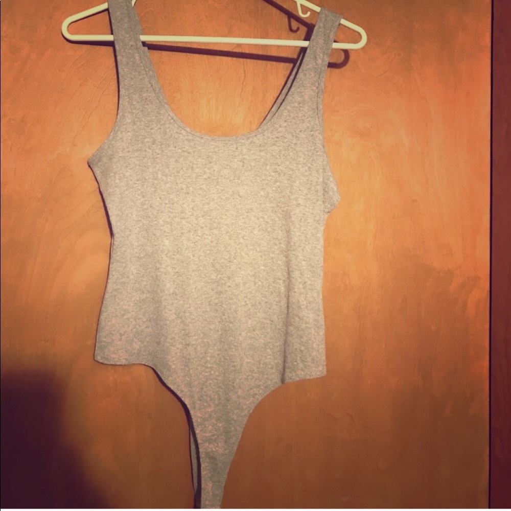 Gray Thong Body Suit
